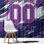 Personalised Hobart Hurricanes Cricket Fan Pride Window Curtain Dynamic Swirling Storm Cricket Graphic Art With Hobart Skyline