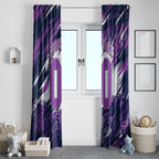 Personalised Hobart Hurricanes Cricket Fan Pride Window Curtain Dynamic Swirling Storm Cricket Graphic Art With Hobart Skyline