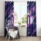 Personalised Hobart Hurricanes Cricket Fan Pride Window Curtain Dynamic Swirling Storm Cricket Graphic Art With Hobart Skyline