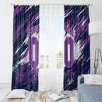 Personalised Hobart Hurricanes Cricket Fan Pride Window Curtain Dynamic Swirling Storm Cricket Graphic Art With Hobart Skyline