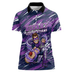 Personalised Hobart Hurricanes Cricket Fan Pride Women Polo Shirt Dynamic Swirling Storm Cricket Graphic Art With Hobart Skyline