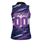 Personalised Hobart Hurricanes Cricket Fan Pride Women Sleeveless Polo Shirt Dynamic Swirling Storm Cricket Graphic Art With Hobart Skyline