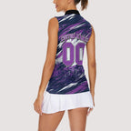 Personalised Hobart Hurricanes Cricket Fan Pride Women Sleeveless Polo Shirt Dynamic Swirling Storm Cricket Graphic Art With Hobart Skyline