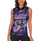Personalised Hobart Hurricanes Cricket Fan Pride Women Sleeveless Polo Shirt Dynamic Swirling Storm Cricket Graphic Art With Hobart Skyline