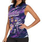 Personalised Hobart Hurricanes Cricket Fan Pride Women Sleeveless Polo Shirt Dynamic Swirling Storm Cricket Graphic Art With Hobart Skyline