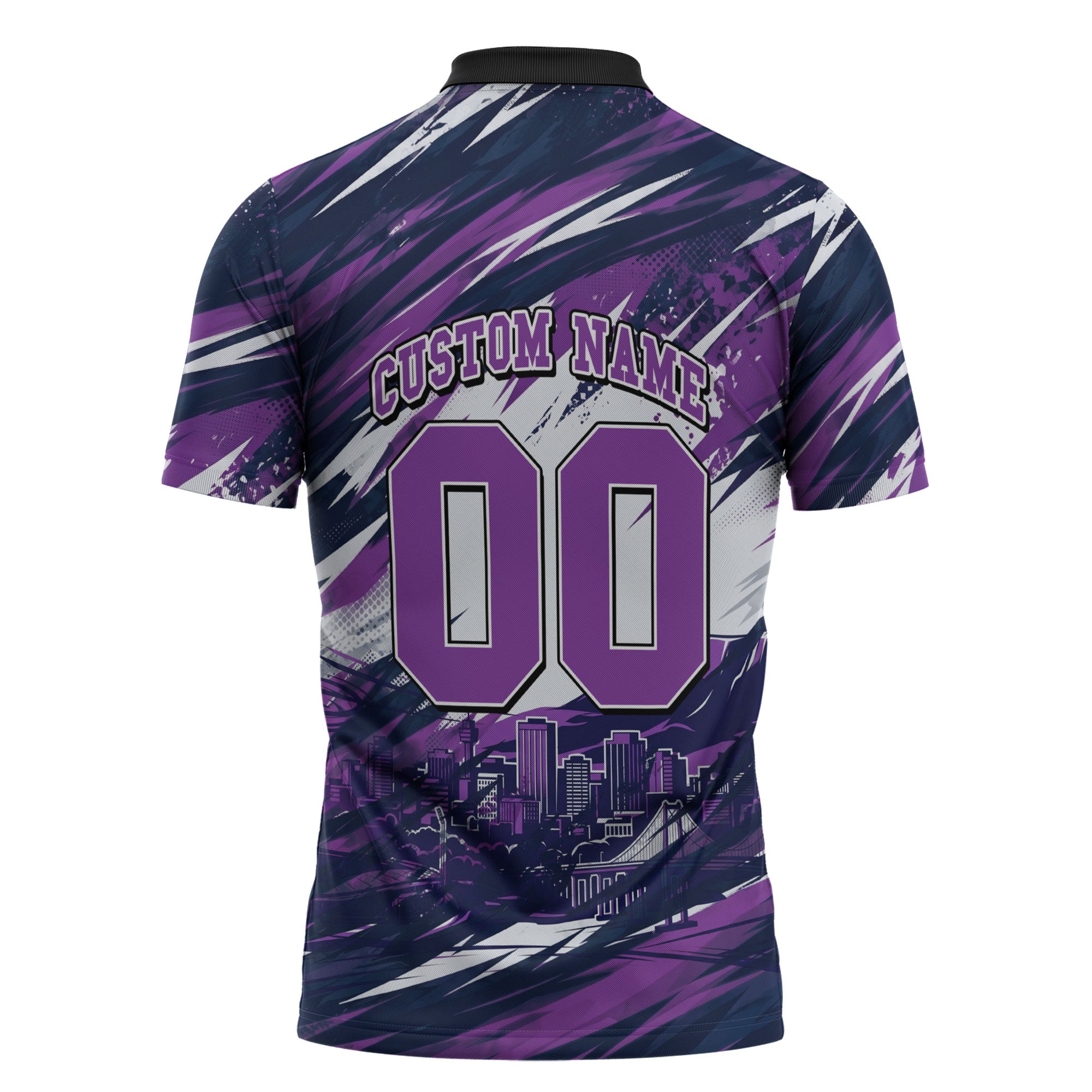 Personalised Hobart Hurricanes Cricket Fan Pride Zipper Polo Shirt Dynamic Swirling Storm Cricket Graphic Art With Hobart Skyline