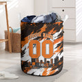 Personalised Perth Scorchers Cricket Fan Pride Laundry Basket Dynamic Flaming Dragon Art With Perth City Skyline