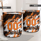 Personalised Perth Scorchers Cricket Fan Pride Laundry Basket Dynamic Flaming Dragon Art With Perth City Skyline