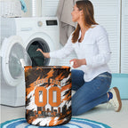 Personalised Perth Scorchers Cricket Fan Pride Laundry Basket Dynamic Flaming Dragon Art With Perth City Skyline