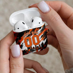 Personalised Perth Scorchers Cricket Fan Pride AirPods Case Dynamic Flaming Dragon Art With Perth City Skyline