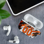 Personalised Perth Scorchers Cricket Fan Pride AirPods Case Dynamic Flaming Dragon Art With Perth City Skyline