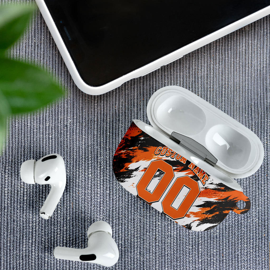 Personalised Perth Scorchers Cricket Fan Pride AirPods Case Dynamic Flaming Dragon Art With Perth City Skyline