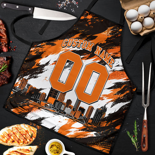Personalised Perth Scorchers Cricket Fan Pride Apron Dynamic Flaming Dragon Art With Perth City Skyline