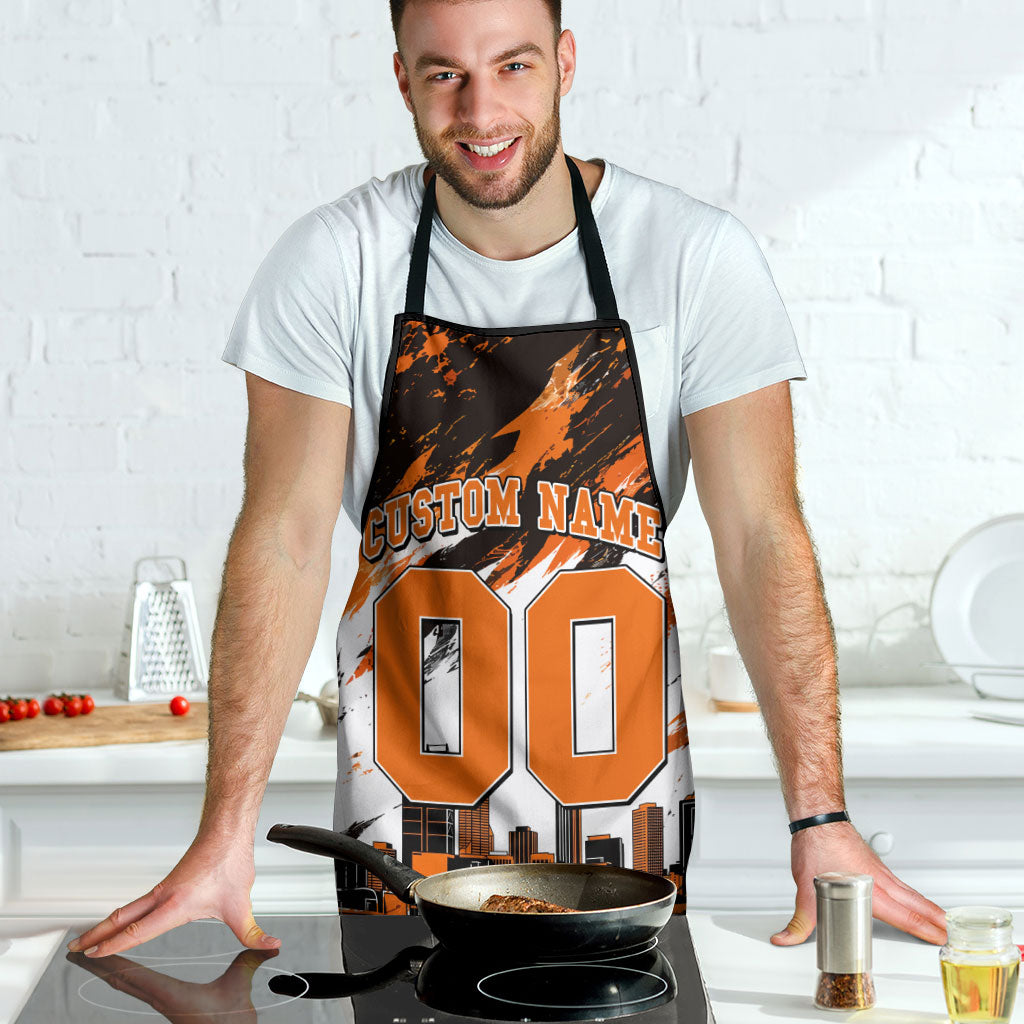 Personalised Perth Scorchers Cricket Fan Pride Apron Dynamic Flaming Dragon Art With Perth City Skyline