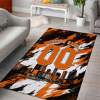Personalised Perth Scorchers Cricket Fan Pride Area Rug Dynamic Flaming Dragon Art With Perth City Skyline