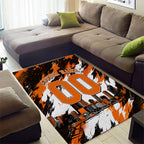 Personalised Perth Scorchers Cricket Fan Pride Area Rug Dynamic Flaming Dragon Art With Perth City Skyline