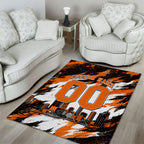 Personalised Perth Scorchers Cricket Fan Pride Area Rug Dynamic Flaming Dragon Art With Perth City Skyline