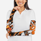 Personalised Perth Scorchers Cricket Fan Pride Arm Sleeves Dynamic Flaming Dragon Art With Perth City Skyline