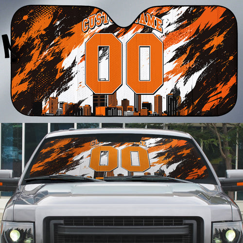Personalised Perth Scorchers Cricket Fan Pride Auto Sun Shade Dynamic Flaming Dragon Art With Perth City Skyline