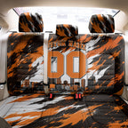 Personalised Perth Scorchers Cricket Fan Pride Back Car Seat Cover Dynamic Flaming Dragon Art With Perth City Skyline