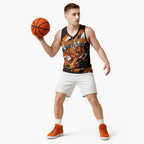 Personalised Perth Scorchers Cricket Fan Pride Basketball Jersey Dynamic Flaming Dragon Art With Perth City Skyline