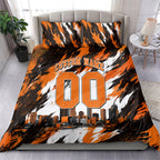 Personalised Perth Scorchers Cricket Fan Pride Bedding Set Dynamic Flaming Dragon Art With Perth City Skyline