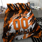 Personalised Perth Scorchers Cricket Fan Pride Bedding Set Dynamic Flaming Dragon Art With Perth City Skyline