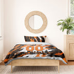 Personalised Perth Scorchers Cricket Fan Pride Bedding Set Dynamic Flaming Dragon Art With Perth City Skyline