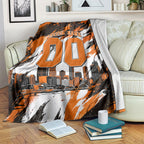 Personalised Perth Scorchers Cricket Fan Pride Blanket Dynamic Flaming Dragon Art With Perth City Skyline