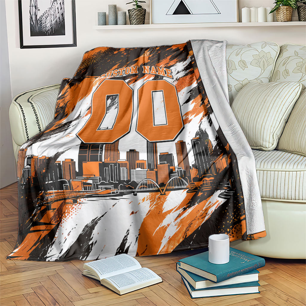 Personalised Perth Scorchers Cricket Fan Pride Blanket Dynamic Flaming Dragon Art With Perth City Skyline