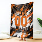 Personalised Perth Scorchers Cricket Fan Pride Blanket Dynamic Flaming Dragon Art With Perth City Skyline