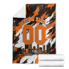 Personalised Perth Scorchers Cricket Fan Pride Blanket Dynamic Flaming Dragon Art With Perth City Skyline