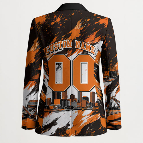 Personalised Perth Scorchers Cricket Fan Pride Blazer Dynamic Flaming Dragon Art With Perth City Skyline