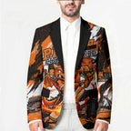 Personalised Perth Scorchers Cricket Fan Pride Blazer Dynamic Flaming Dragon Art With Perth City Skyline