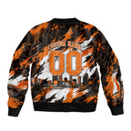 Personalised Perth Scorchers Cricket Fan Pride Bomber Jacket Dynamic Flaming Dragon Art With Perth City Skyline