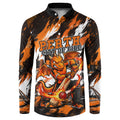 Personalised Perth Scorchers Cricket Fan Pride Button Sweatshirt Dynamic Flaming Dragon Art With Perth City Skyline