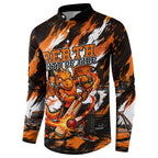 Personalised Perth Scorchers Cricket Fan Pride Button Sweatshirt Dynamic Flaming Dragon Art With Perth City Skyline