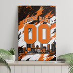 Personalised Perth Scorchers Cricket Fan Pride Canvas Wall Art Dynamic Flaming Dragon Art With Perth City Skyline