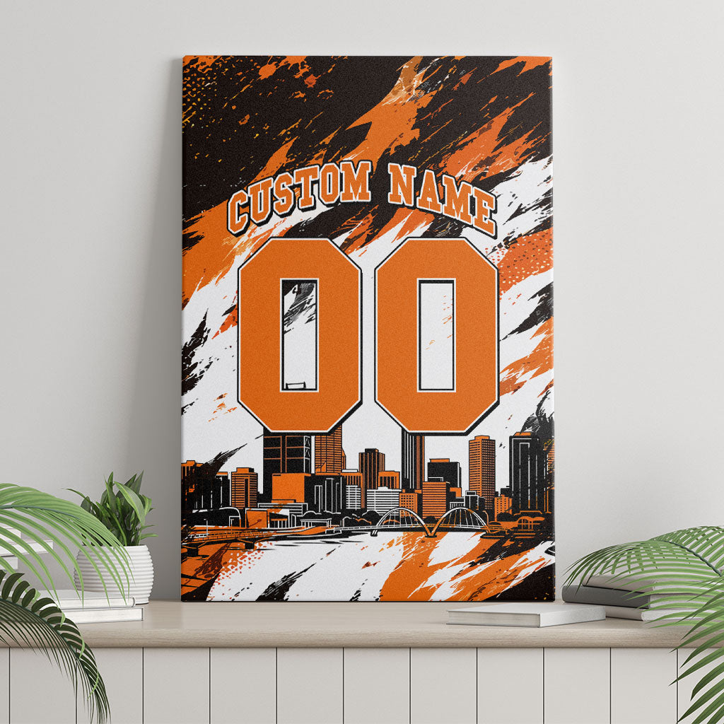 Personalised Perth Scorchers Cricket Fan Pride Canvas Wall Art Dynamic Flaming Dragon Art With Perth City Skyline