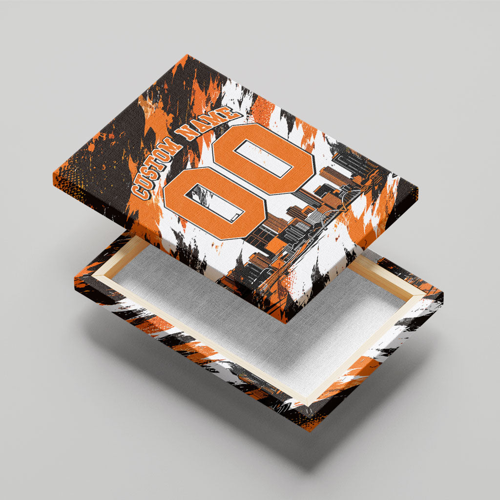 Personalised Perth Scorchers Cricket Fan Pride Canvas Wall Art Dynamic Flaming Dragon Art With Perth City Skyline