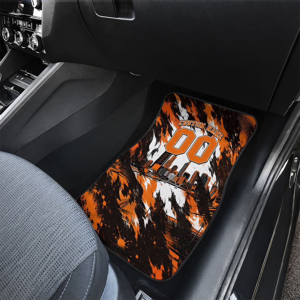 Personalised Perth Scorchers Cricket Fan Pride Car Mats Dynamic Flaming Dragon Art With Perth City Skyline
