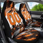 Personalised Perth Scorchers Cricket Fan Pride Car Seat Cover Dynamic Flaming Dragon Art With Perth City Skyline