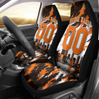 Personalised Perth Scorchers Cricket Fan Pride Car Seat Cover Dynamic Flaming Dragon Art With Perth City Skyline