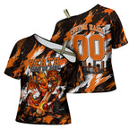 Personalised Perth Scorchers Cricket Fan Pride Cross Shoulder Shirt Dynamic Flaming Dragon Art With Perth City Skyline