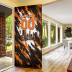 Personalised Perth Scorchers Cricket Fan Pride Door Cover Dynamic Flaming Dragon Art With Perth City Skyline