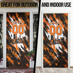 Personalised Perth Scorchers Cricket Fan Pride Door Cover Dynamic Flaming Dragon Art With Perth City Skyline
