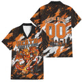 Personalised Perth Scorchers Cricket Fan Pride Family Matching Off Shoulder Maxi Dress and Hawaiian Shirt Dynamic Flaming Dragon Art With Perth City Skyline