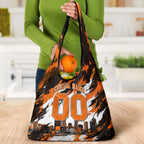 Personalised Perth Scorchers Cricket Fan Pride Grocery Bag Dynamic Flaming Dragon Art With Perth City Skyline