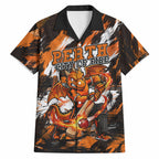 Personalised Perth Scorchers Cricket Fan Pride Hawaiian Shirt Dynamic Flaming Dragon Art With Perth City Skyline