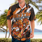 Personalised Perth Scorchers Cricket Fan Pride Hawaiian Shirt Dynamic Flaming Dragon Art With Perth City Skyline